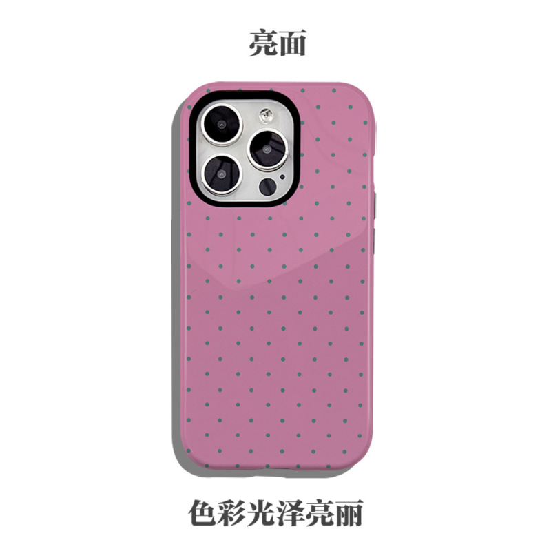 亚马逊爆款粉色波点磁吸菲林二合一适用于苹果17/16三星s25手机壳|undefined