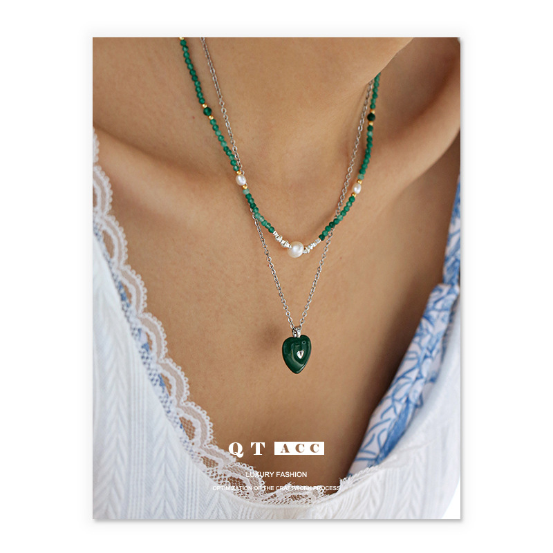 925 de plata japonesa y coreana simple moda nicho ins estilo Piedra Natural real perla roto collar de cuentas de plata para las mujeres