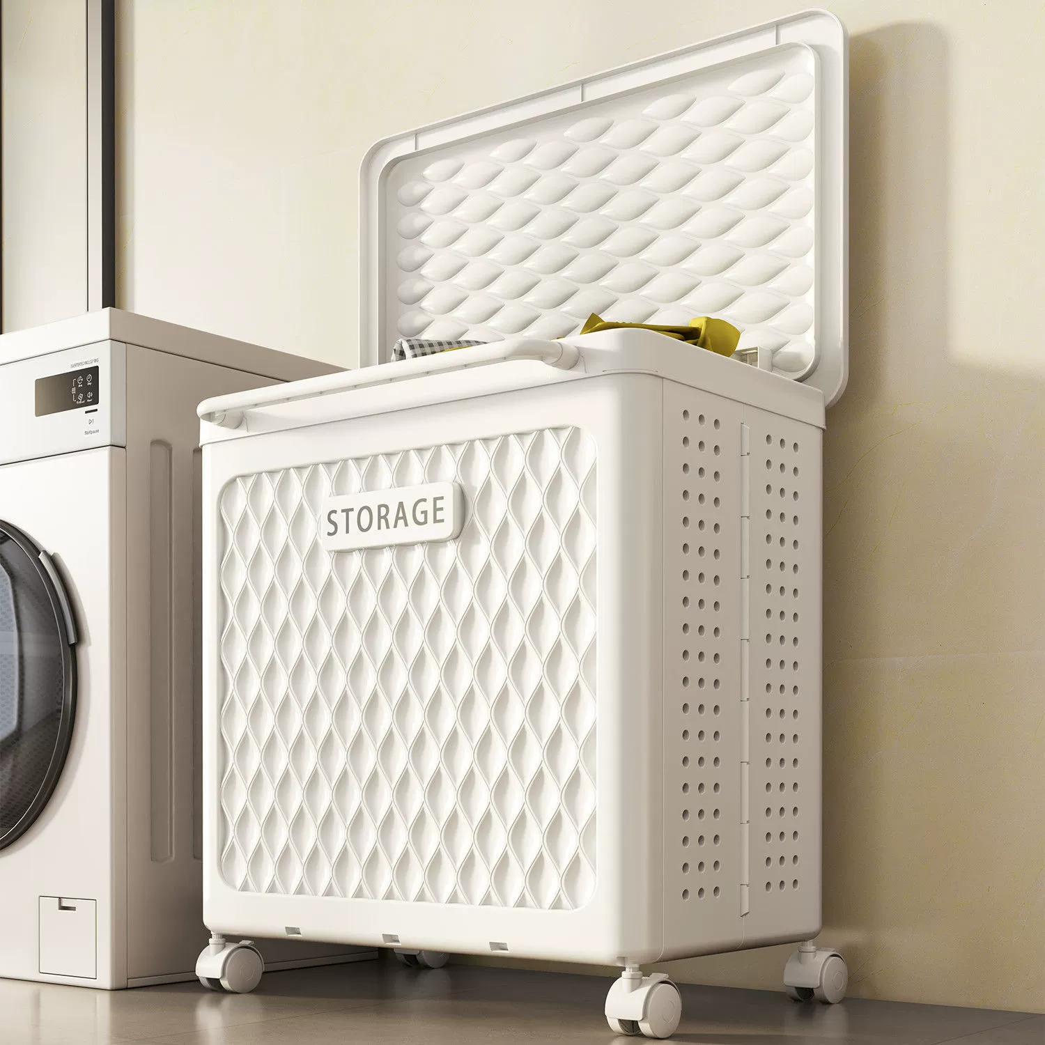 Корзина для грязной одежды с колесами и крышкой, очень большая складная корзина для белья в спальне, ведро для кукол, корзина для хранения детской игрушечной одежды.