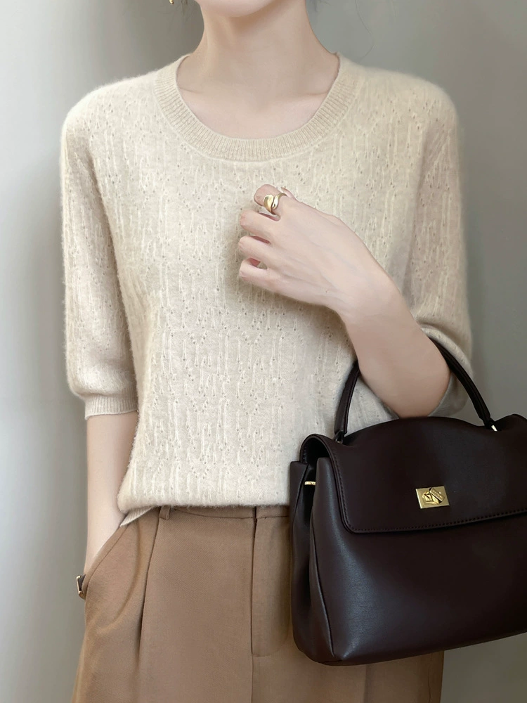 Spring knitted base sweater, 2024 years, high collar, with sleeve