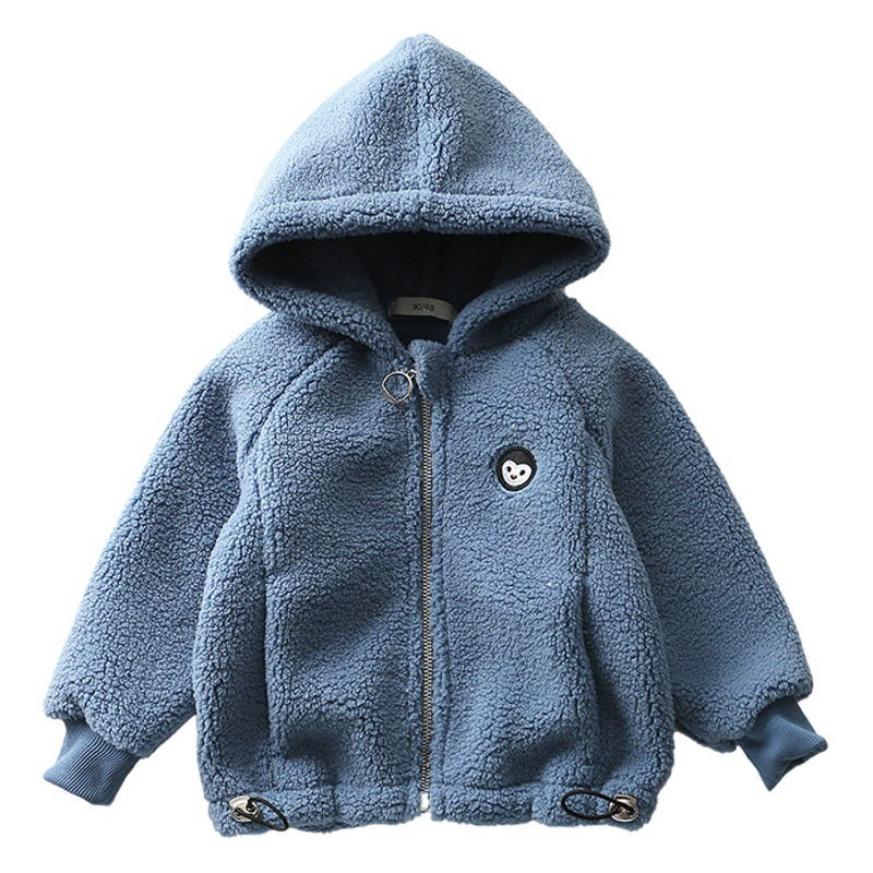 Детская утепленная куртка на флисе, новая осенне-зимняя модель, флисовая куртка для мальчиков, осеннее теплое пальто с капюшоном.