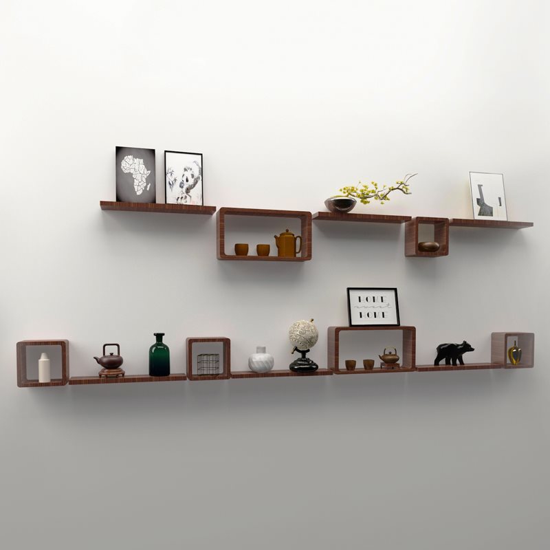 批实木墙上置物架免打孔格子架壁挂墙柜客厅电视背景墙装饰墙面隔