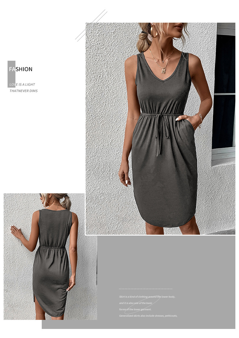 Summer Women Wear Sleeveless Casual Solid Color Dress 19 Summer Women Wear Sleeveless Casual Solid Color Dress