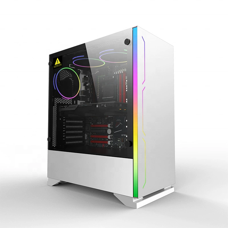 Игровой корпус Robin 1 ATX вертикальный с закалённым стеклом сбоку, прозрачный