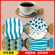 4 件复古木制鱼墙艺术家居装饰卧室墙壁艺术跨境新款木质装饰挂件