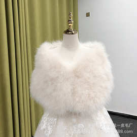 跨境外贸出口亚马逊速卖通女士披肩加厚纯色婚纱礼服配件皮草斗篷