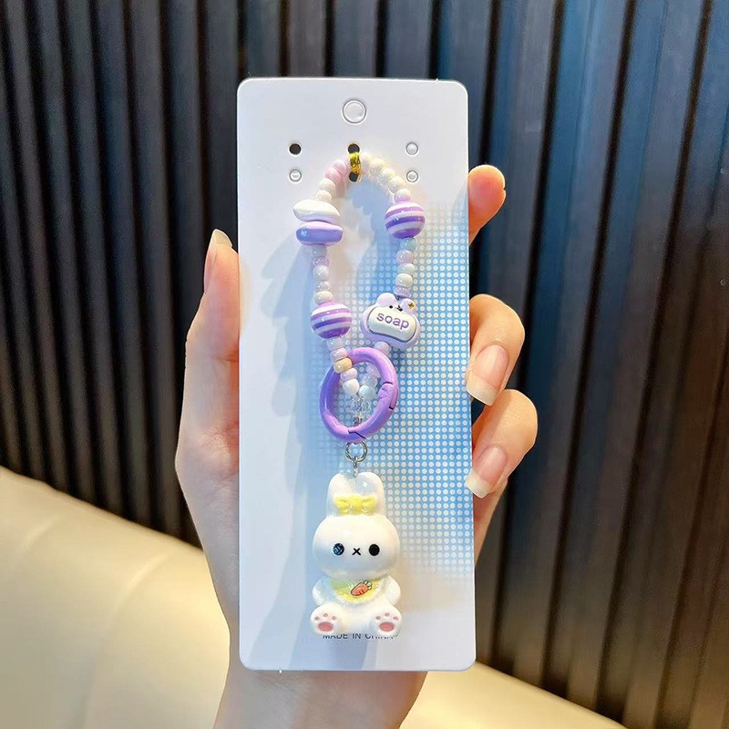 턱받이 흰 토끼 - 흰색