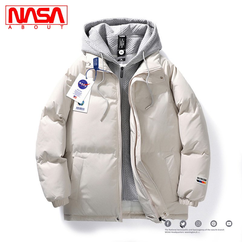 NASA Co-branded Cotton-padded Jacket Men's Winter Trendy Brand Youth Senior high school Students Cotton-padded Jacket Down Jacket Coat Thickened Cotton-padded Jacket NASA Co-branded Cotton-padded Jacket Men's Winter Trendy Brand Youth Senior high school Students Cotton-padded Jacket Down Jacket Coat Thickened Cotton-padded Jacket