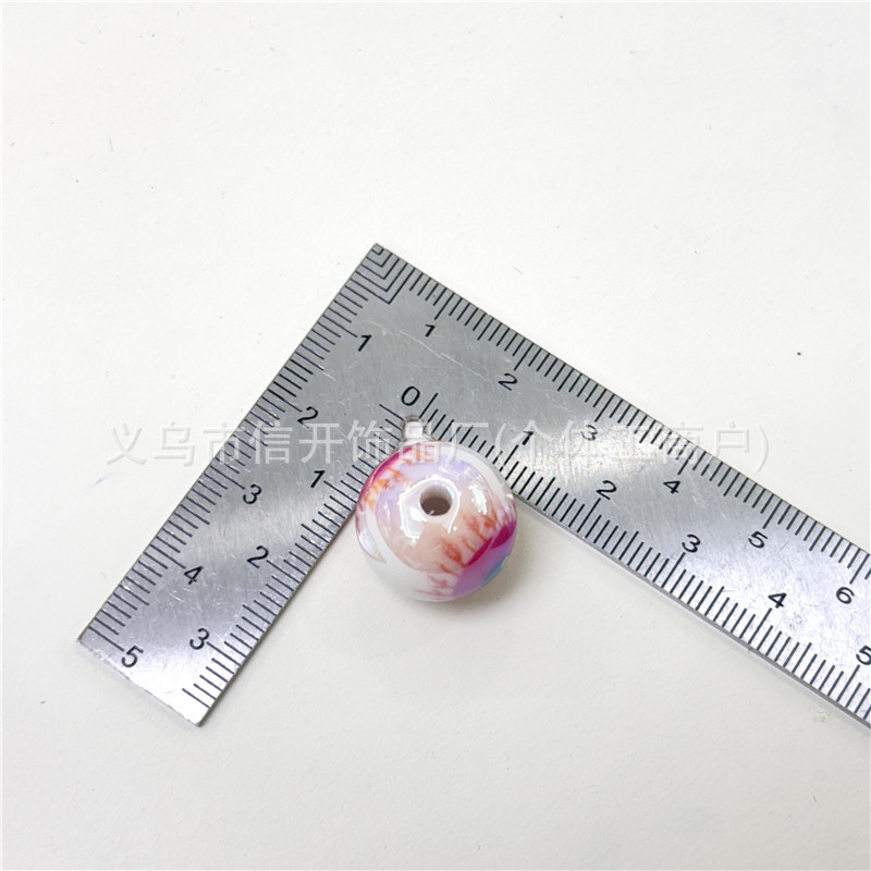 通孔万圣节眼珠印花圆珠串珠笔手工diy饰品手机钥匙链包挂件材料|undefined
