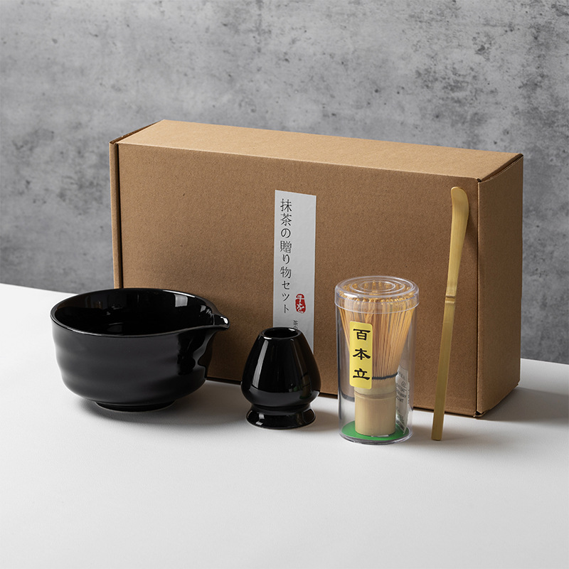 Juego de té matcha, juego de cuatro piezas de color matcha, juego de seis piezas, tazón de té japonés caliente de Amazon, tazón de matcha Baibenli