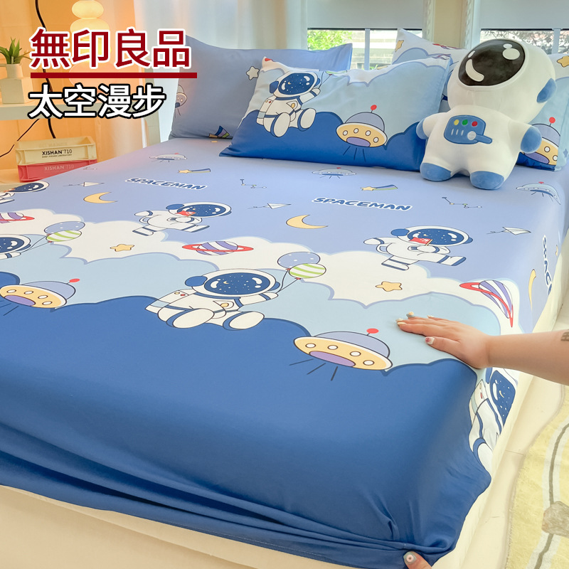 2025 nueva sábana de algodón de una sola pieza de algodón para niños cubierta protectora todo incluido 2024 nuevo juego de tres piezas de dormitorio