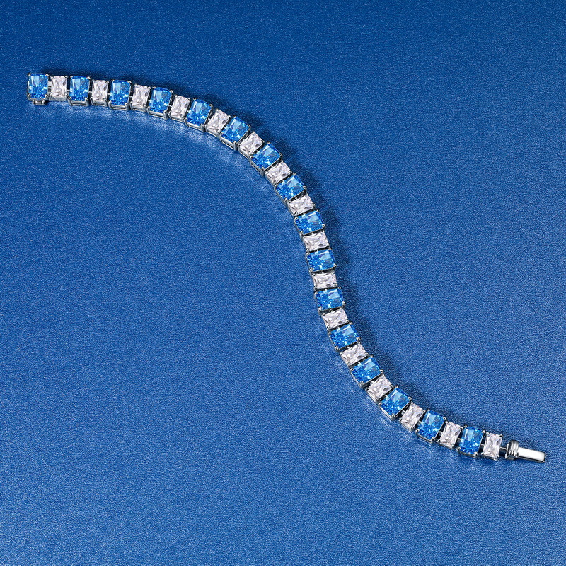 Wilsheng 2023 nuevo S925 plata Flor de hielo corte alto carbono diamante pulsera luz lujo ins nicho diseño regalo Año Nuevo