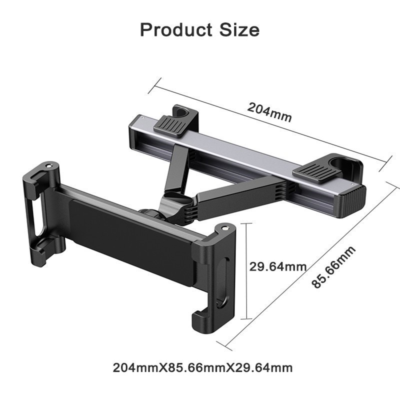 New Car Tablet Holder, Retractable Phone Holder for Car Back Seat, Rear Headrest Clip-On Type
