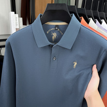 男士纯棉上衣高端翻领长袖T恤POLO衫长绒棉商务休闲保罗体恤衫t潮