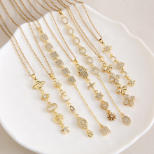 欧美时尚热销流苏毛衣项链精致铜微镶锆石项链配饰新款气质百搭