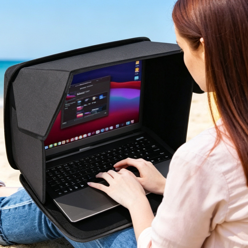 Outdoor Laptop Sunshade Computer Privacy Cover Foldable Portable Protective Case