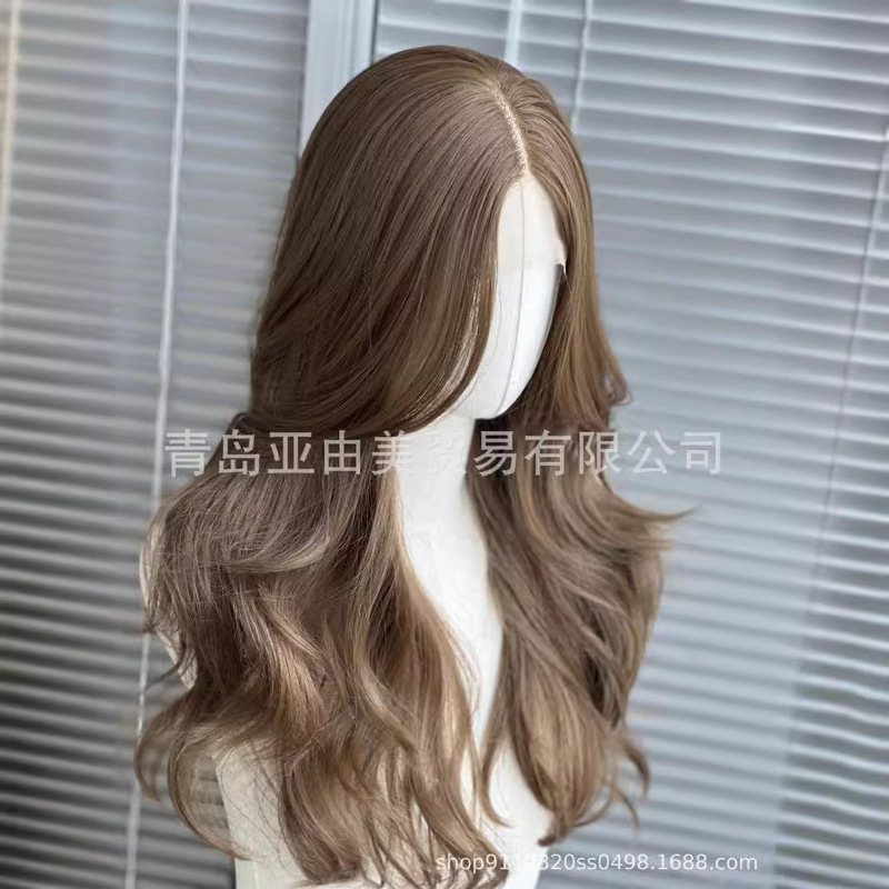 Mengling Curly Linen Front Lace Popular Wig High Skull Fluffy Imported Silk Unknotted Day