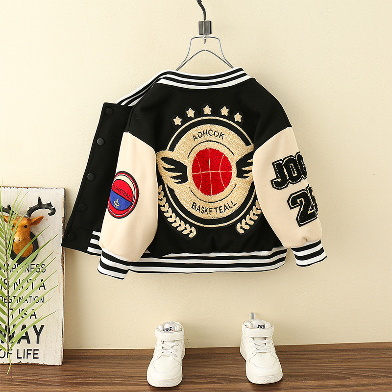 Boys' A-line Labeled Baseball Jersey 2024 Spring and Autumn New Korean Edition Children's Fashion Brand Coat Baby_voghion.com