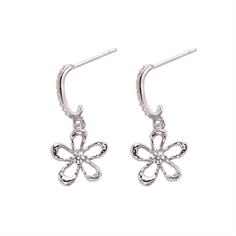 3g Weight Zircon Inlay Material Rings, Jewelry Set Classification cable chain Chain Type 1 Piece Quantity Casual, Daily Occasion 925 Sterling Silver Material Book, Flower Pattern All Seasons Season Women's Gender Elegant, Sweet, Simple Style, Korean Style Style 1 Piece 925 Sterling Silver Book Flower Zircon Cable Chain Rings Jewelry Set 17