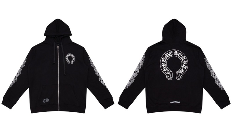 24ss 新しい高品質クロムハーツ馬蹄クロスフード付きジッパートレーナー工場卸売|undefined