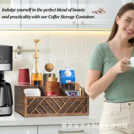 木质茶叶收纳盒茶水间咖啡胶囊纸杯储物盒客厅遥控器零食盒餐具盒