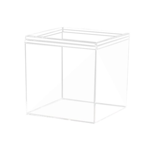 Square box, transparent PS plastic packaging box, hand-made acrylic display box with cover, dustproof storage box, wedding candy box