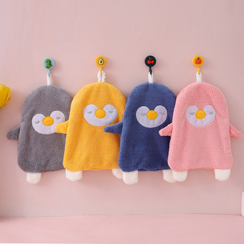 Coral velvet creative hand towel, hanging absorbent towel, children's hand towel, cute hanging towel, hand towel