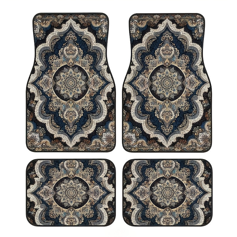 Cross-Border Retro Nordic Style Car Floor Mats Four-Piece Set, Stain-Resistant and Wear-Resistant Floor Mats, Amazon Floor Mats Wholesale