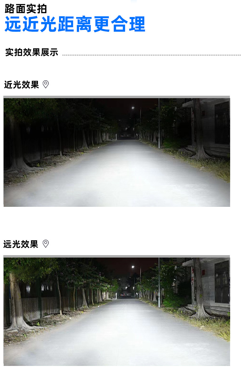 Cross-Border New Motorcycle Spotlight Led Car Headlight Double-Sided Lens H4 Ba20D Two-Color Front Bulb Electric Vehicle