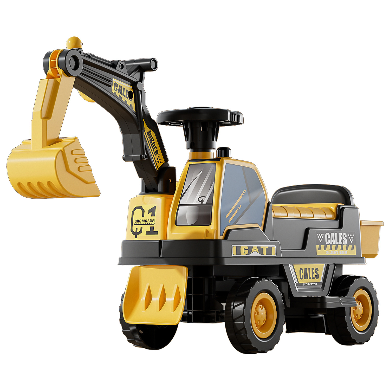 Excavadora eléctrica para niños, excavadora para niños, gancho de ingeniería, juguetes recargables, juguetes al aire libre