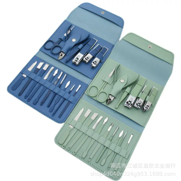 Wholesale Nail Scissors Foldableing Bag 16-Piece Set Nail Clippers Beauty Manicure Tools Home Pedicure Scissors Hawkbill Pliers