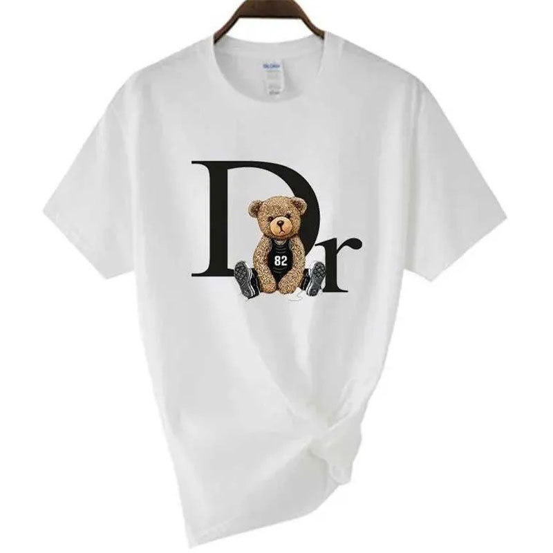 2024夏季新款韩版女装闪电棉短袖t恤宽松休闲可爱上衣圆领女T批发