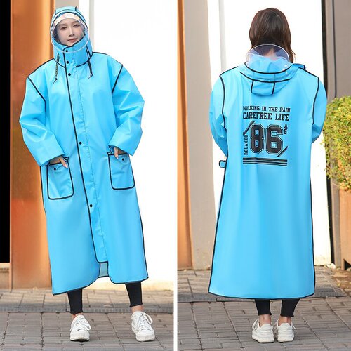 EVA adult waterproof and explosion-proof raincoat with increased size, length, and thickness, suitable for bicycles and electric vehicles, unisex, for university students