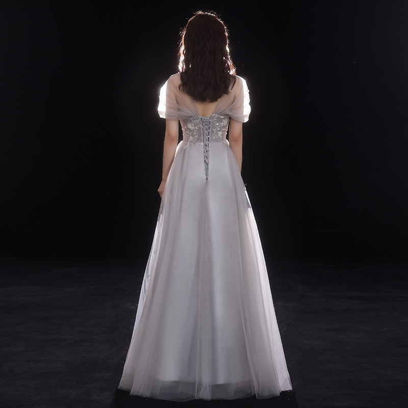 Vestido de noche de banquete para mujeres 2024 nueva textura adelgazante vestido de dama de honor verano cumpleaños pequeño vestido de examen de arte image 4