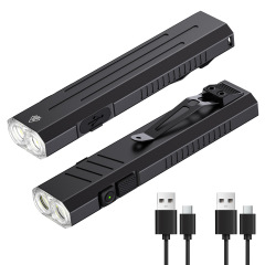 クロスボーダーp70強光懐中電灯屋外防水type-c充電伸縮ズームハイパワーled懐中電灯
