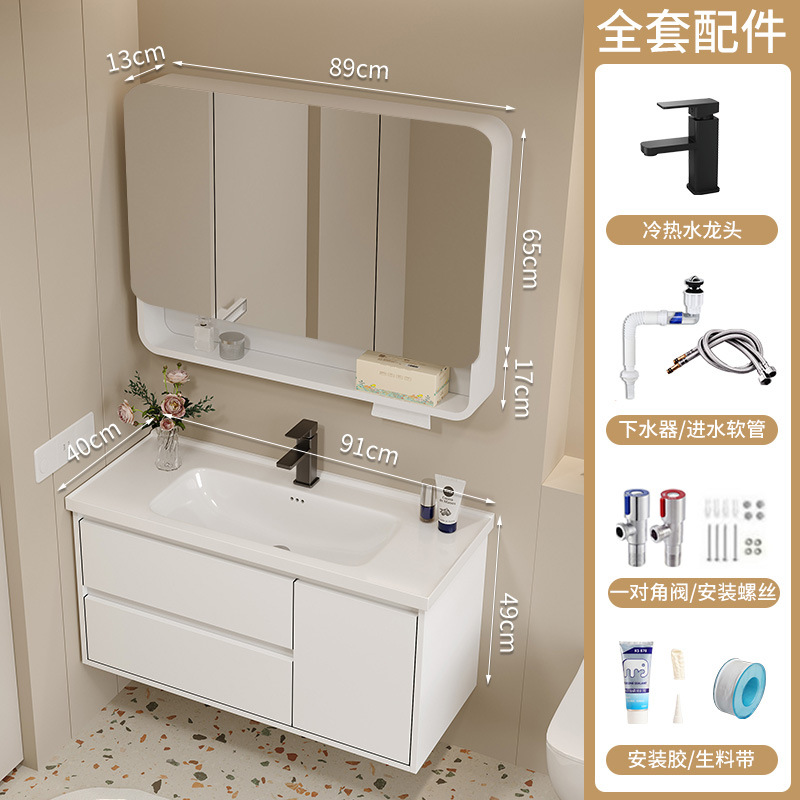 40cm de ancho y largo de panal de abeja gabinete de baño combinación cerámica integral lavabo tipo pequeño hogar lavabo de lavabo