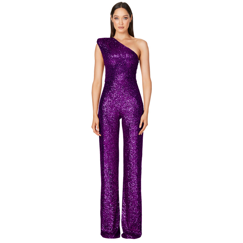 Women's Party Street Sexy Solid Color Full Length Sequins Jumpsuits display picture 19