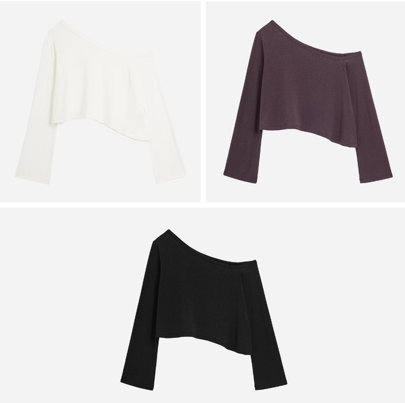 At Replica Version of the Same Style: Lyocell Linen Blend Lightweight Textured Off-Shoulder Loose Short Asymmetrical T-Shirt At Replica Version of the Same Style: Lyocell Linen Blend Lightweight Textured Off-Shoulder Loose Short Asymmetrical T-Shirt