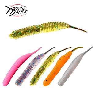 Luya pin tail straight tail soft bait soft insect bait black pit perch mandarin fish mandarin fish luya bait root fishing night fishing trolling