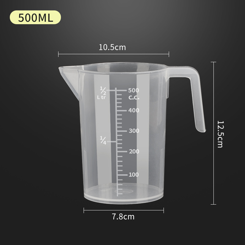 손잡이가 없는 500ml 측정 컵 식품 등급 PP 소재