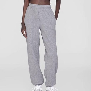 24 New Winter Style North American Niche Ab Classic Logo Embroider Embroider Fleece-Lined Loose Women's Casual Pants Sports Pants