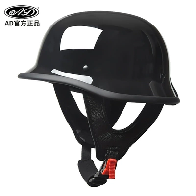 3C Certified German Soldier Helmet: Motosiklet kaskı (dəbilqə) - glossy-black-m