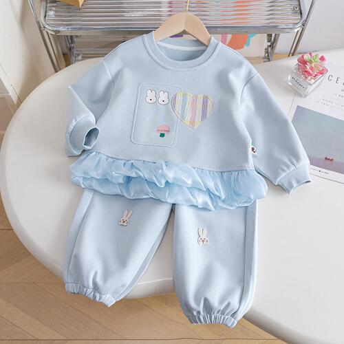 Children's Spring Outfit Set 2025 New Arrival Baby Girl's Cute Casual Sportswear Two-Piece Set