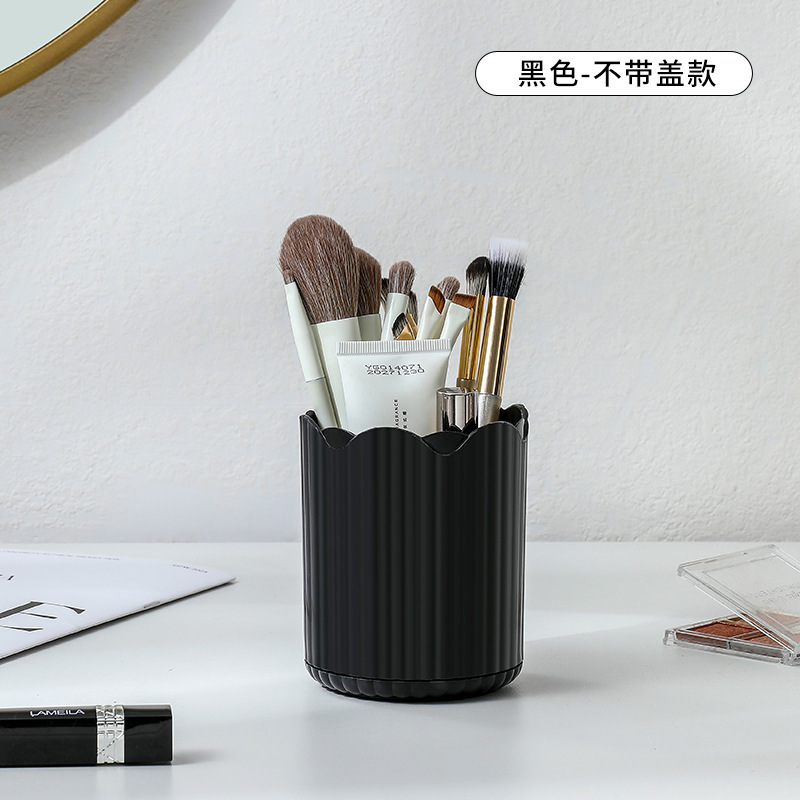 Caja de almacenamiento de cepillo de maquillaje de escritorio lápiz labial de gran capacidad caja de almacenamiento de cosméticos transparente giratoria estante de almacenamiento de artículos