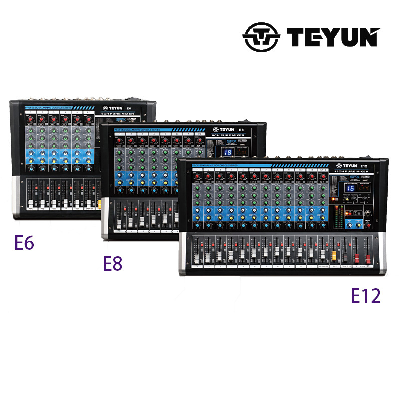 TEYUN 专业6路调音台 麦克风前级效果器 数字调音器 舞台调音设备