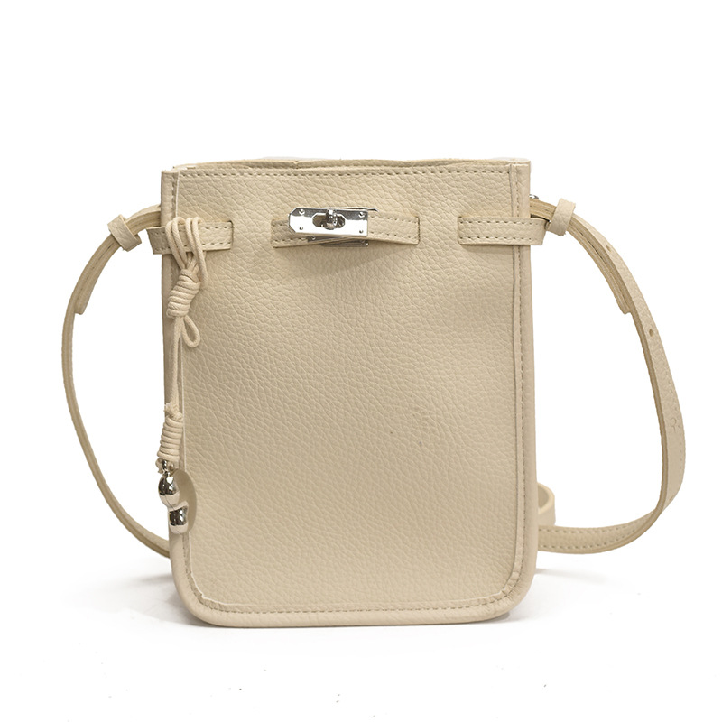 Bolso de teléfono móvil popular de este año 2025 verano nuevo bolso femenino bolso de hombro con patrón de lichi simple bolso de mensajero de todo fósforo de moda
