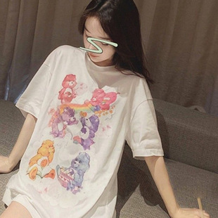 T-shirtTee�̰�ɫ�ʺ�С��ӡ������T��Ů�Č����@����Ȥ�D���p�g