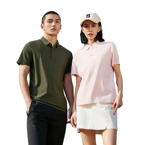 Summer Ice Silk Traceless Men's and Women's Polo Shirt Overalls Thin Business Casual Elastic Breathable Short Sleeve Couple's Style