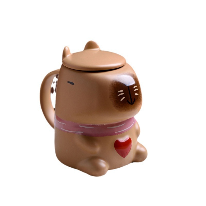 Taza de agua Capibara creativa de dibujos animados delfín de agua taza de cerámica taza de café de oficina taza de leche lindo lindo