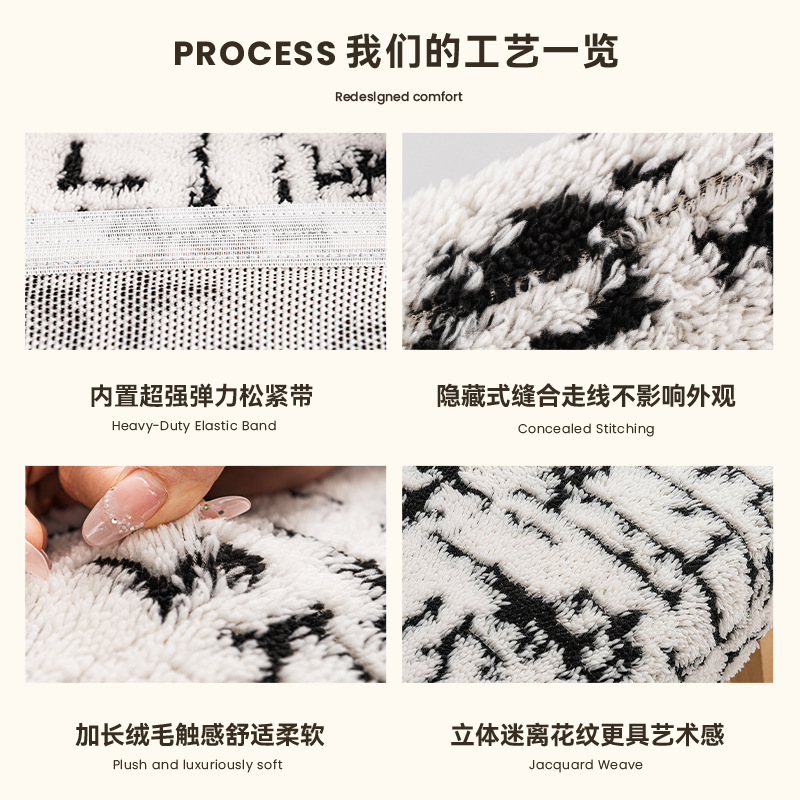 2025 nueva cubierta de silla de algodón de peluche a prueba de polvo y desgaste casero cubierta de silla de comedor de peluche cubierta de silla elástica fábrica directa